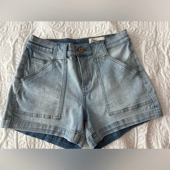 Cosmic Blue Love High Rise Denim Shorts Light Wash Festival Summer size 27 - Picture 2 of 8
